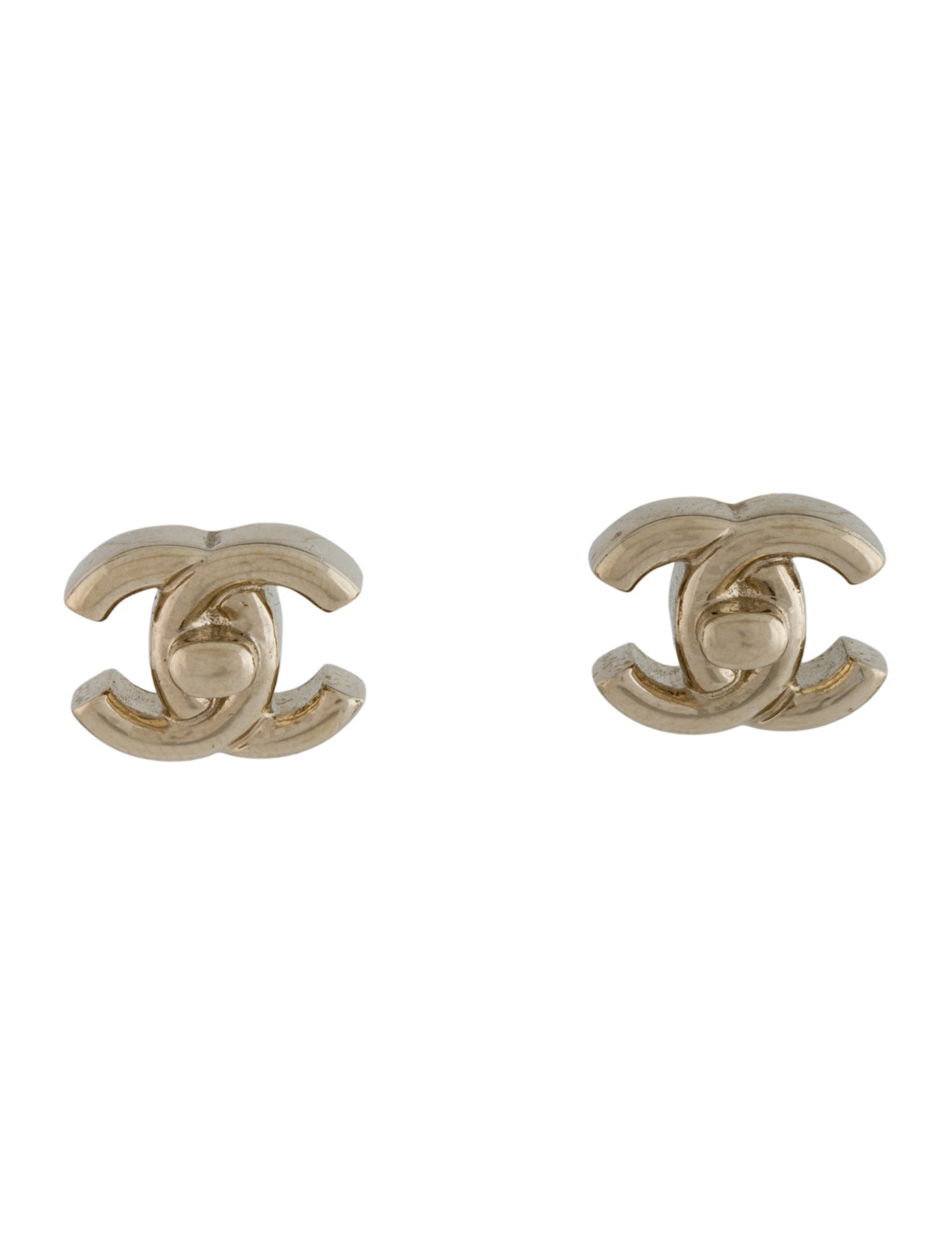 Chanel 2021 CC Turnlock Stud Earrings