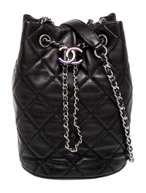 Chanel Quilted CC Drawstring Bucket Bag