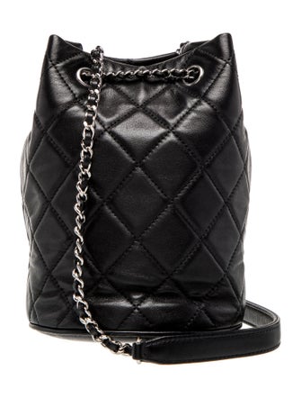 Chanel Quilted CC Drawstring Bucket Bag