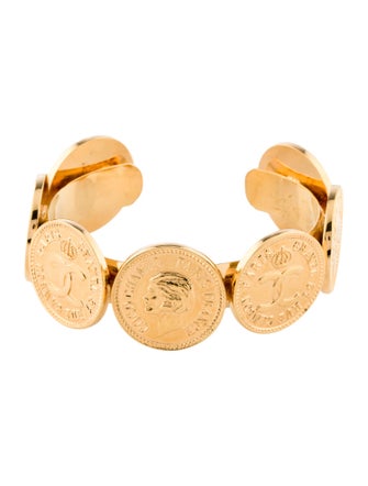 Chanel Vintage CC Coin Cuff Bracelet