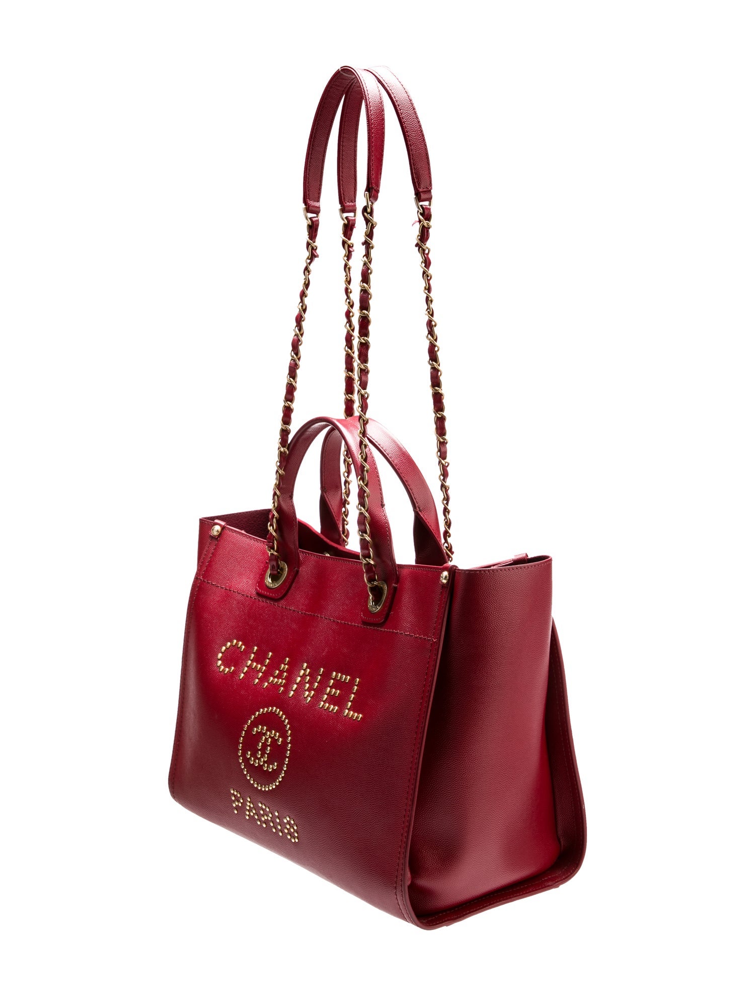 Chanel Small Studded Deauville Shopping Bag