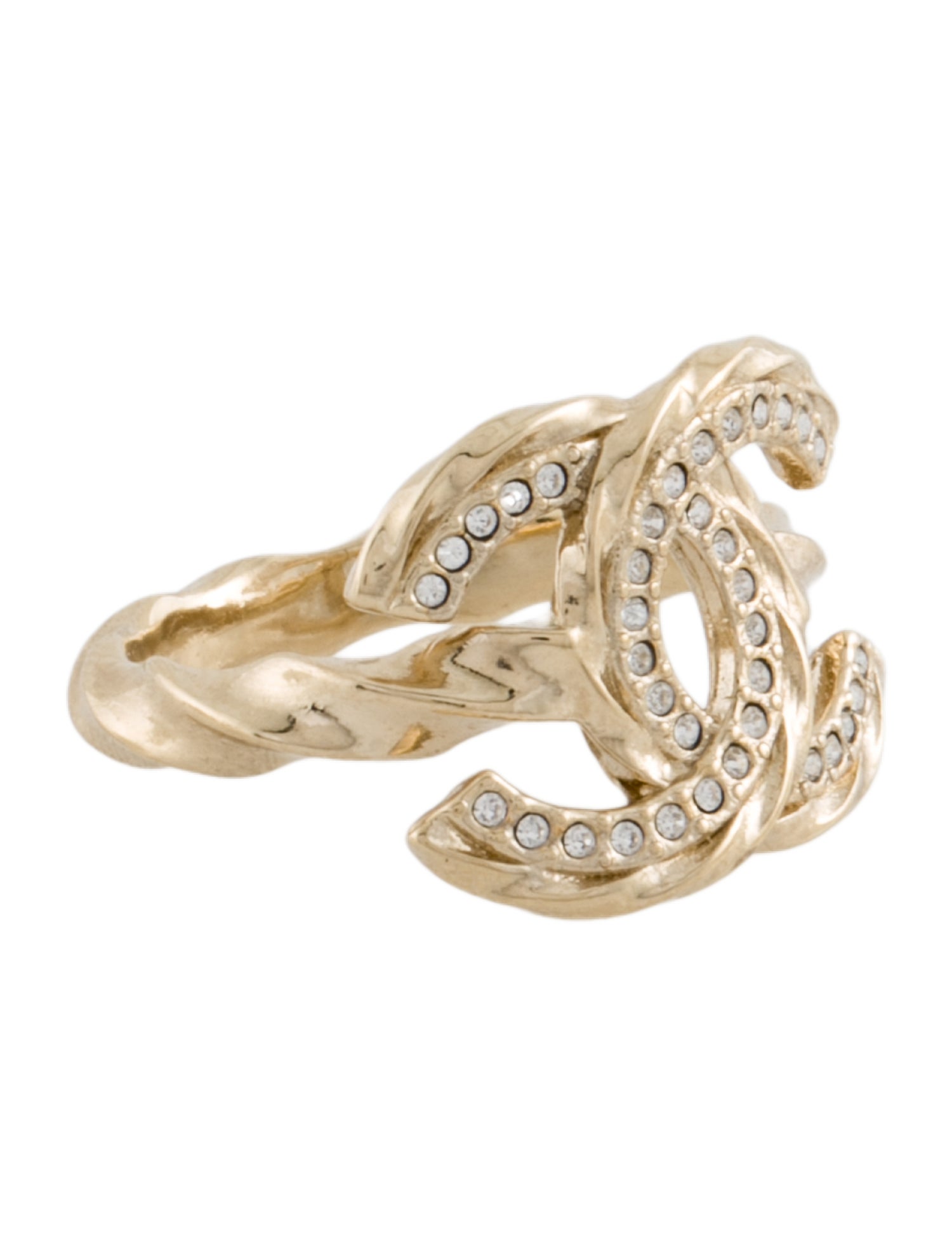 Chanel 2023 Strass CC Cocktail Ring