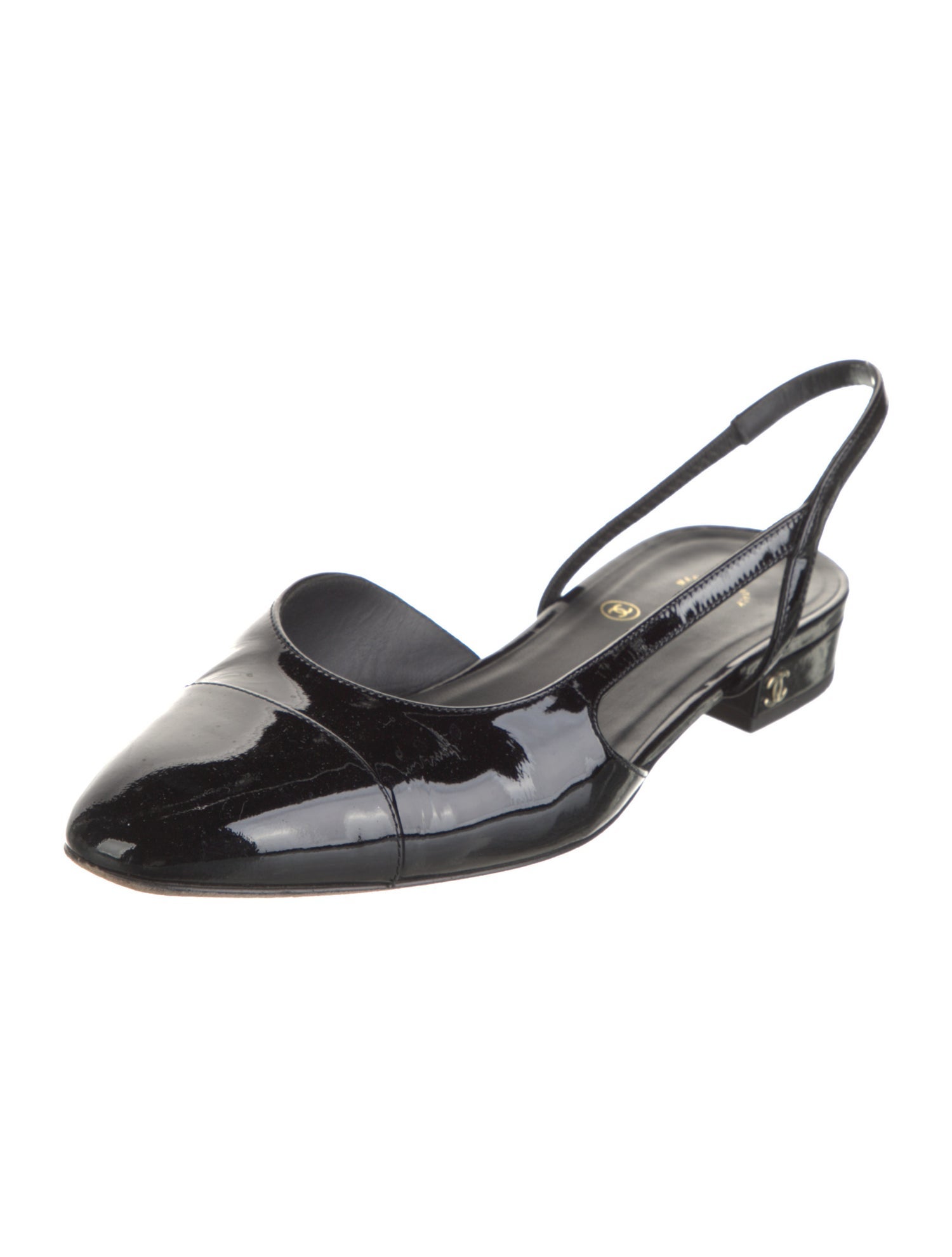 Chanel 2022 Interlocking CC Logo Slingback Flats