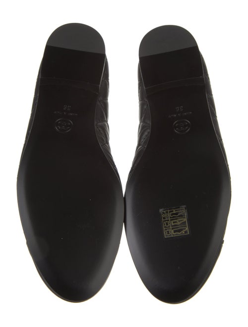 Chanel Interlocking CC Logo Leather Ballet Flats