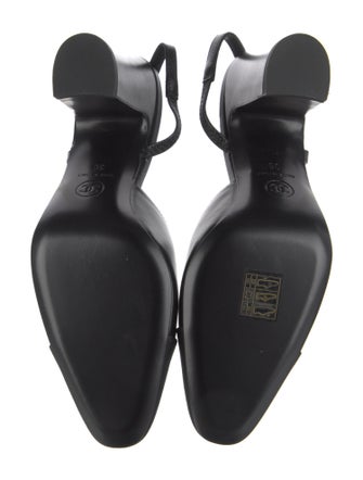 Chanel Interlocking CC Logo Lambskin Slingback Pumps