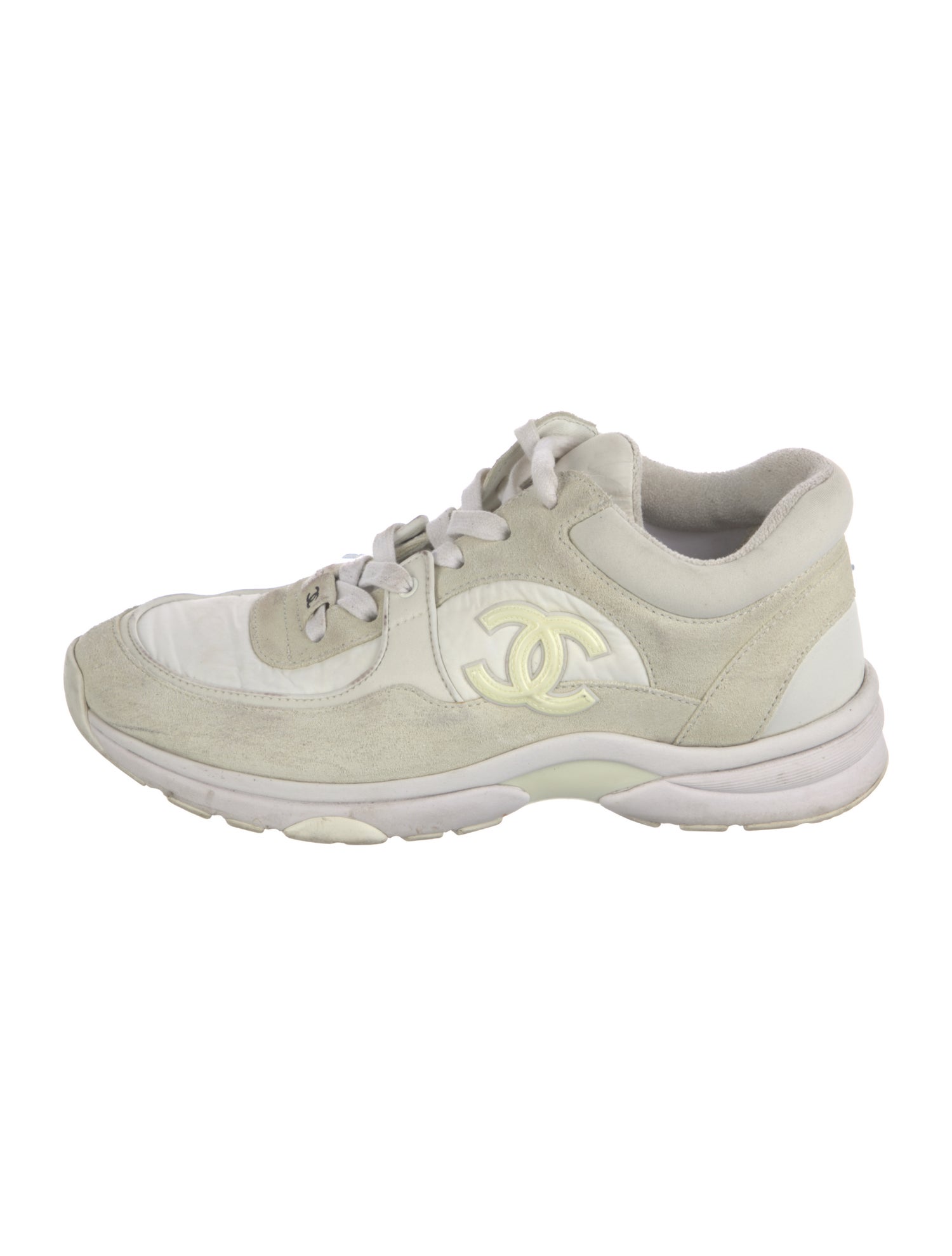 Chanel Interlocking CC Logo Suede Sneakers