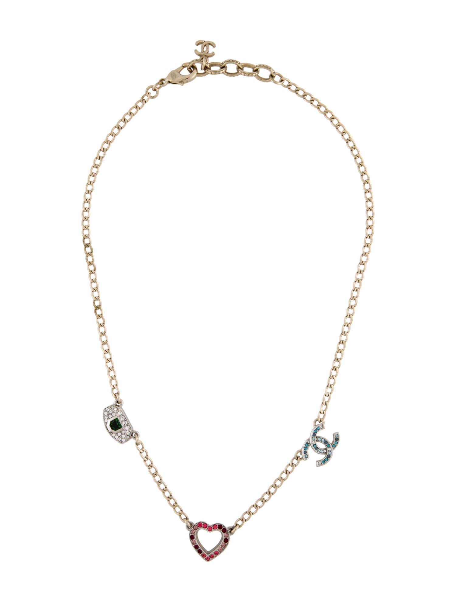 Chanel Strass CC Station Necklace