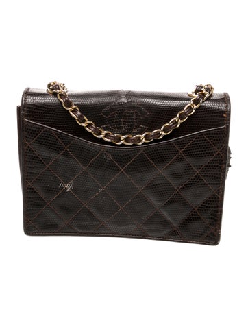 Chanel Crossbody Bags Lizard CC Flap Bag