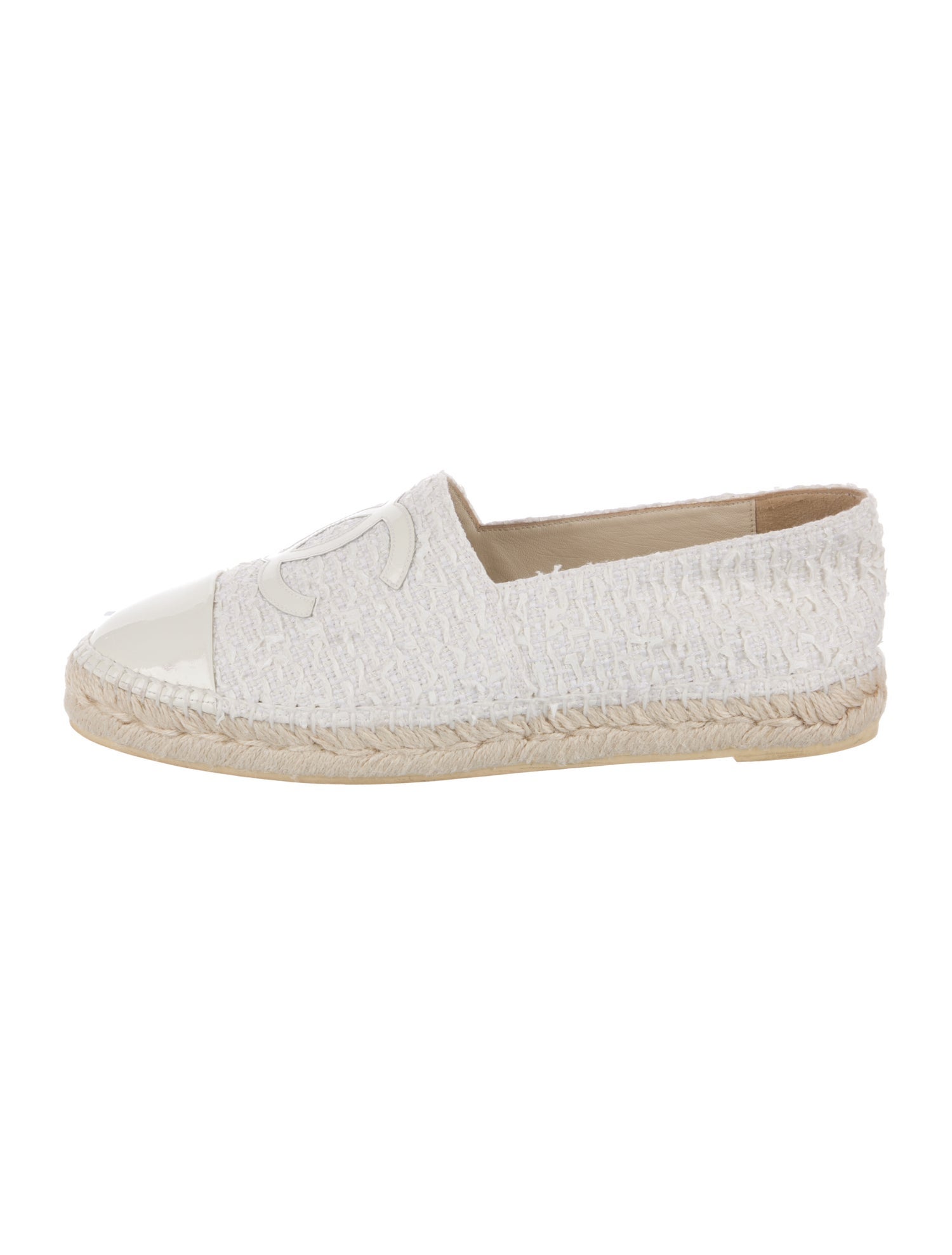 Chanel Interlocking CC Logo Tweed Espadrilles