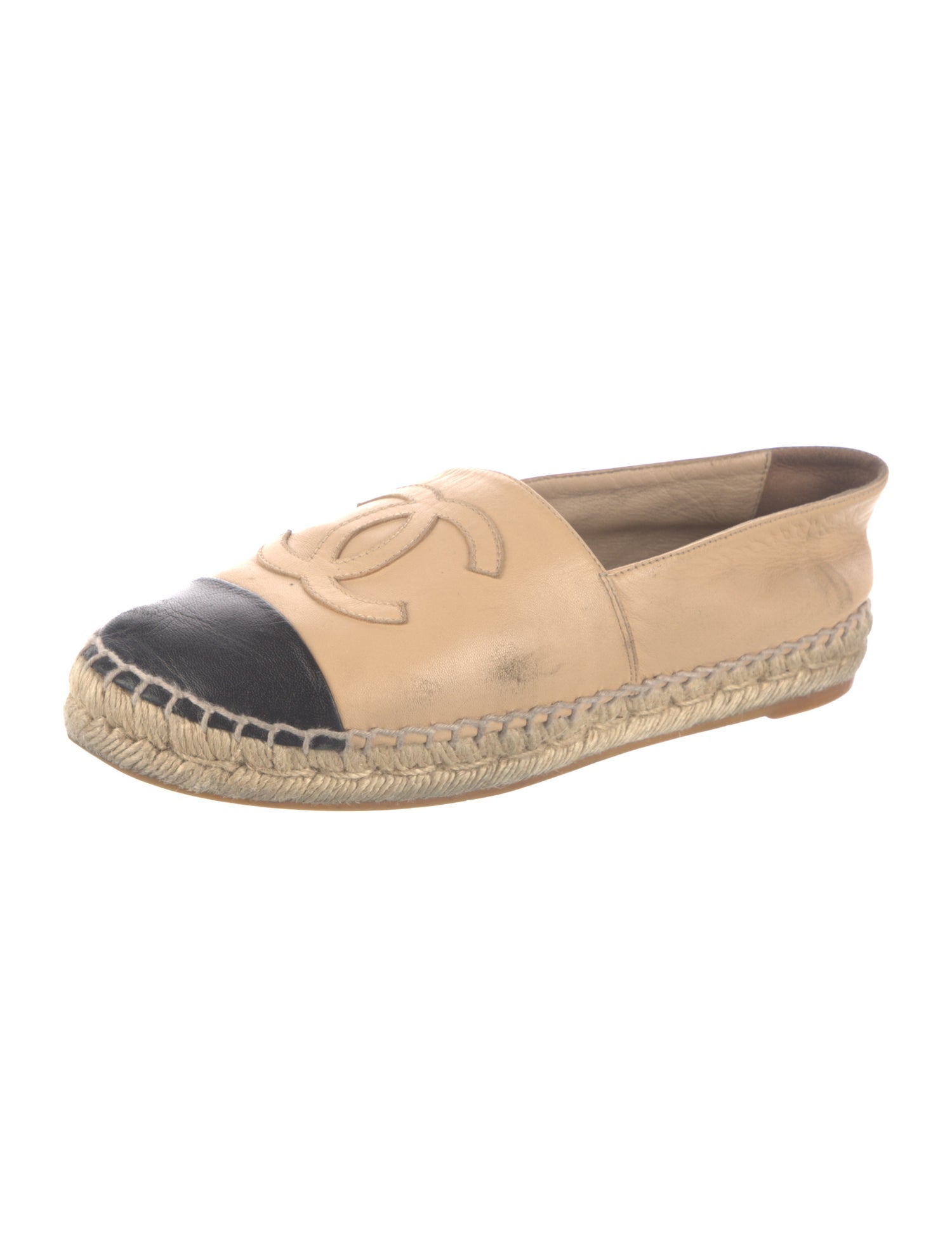Chanel Interlocking CC Logo Lambskin Espadrilles