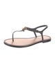 Chanel Interlocking CC Logo Lambskin T-Strap Sandals