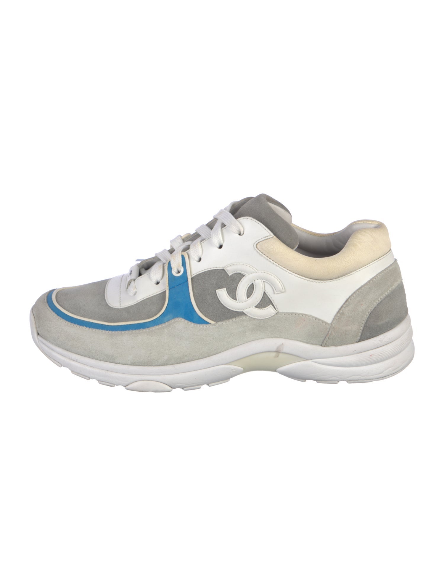 Chanel Interlocking CC Logo Suede Sneakers