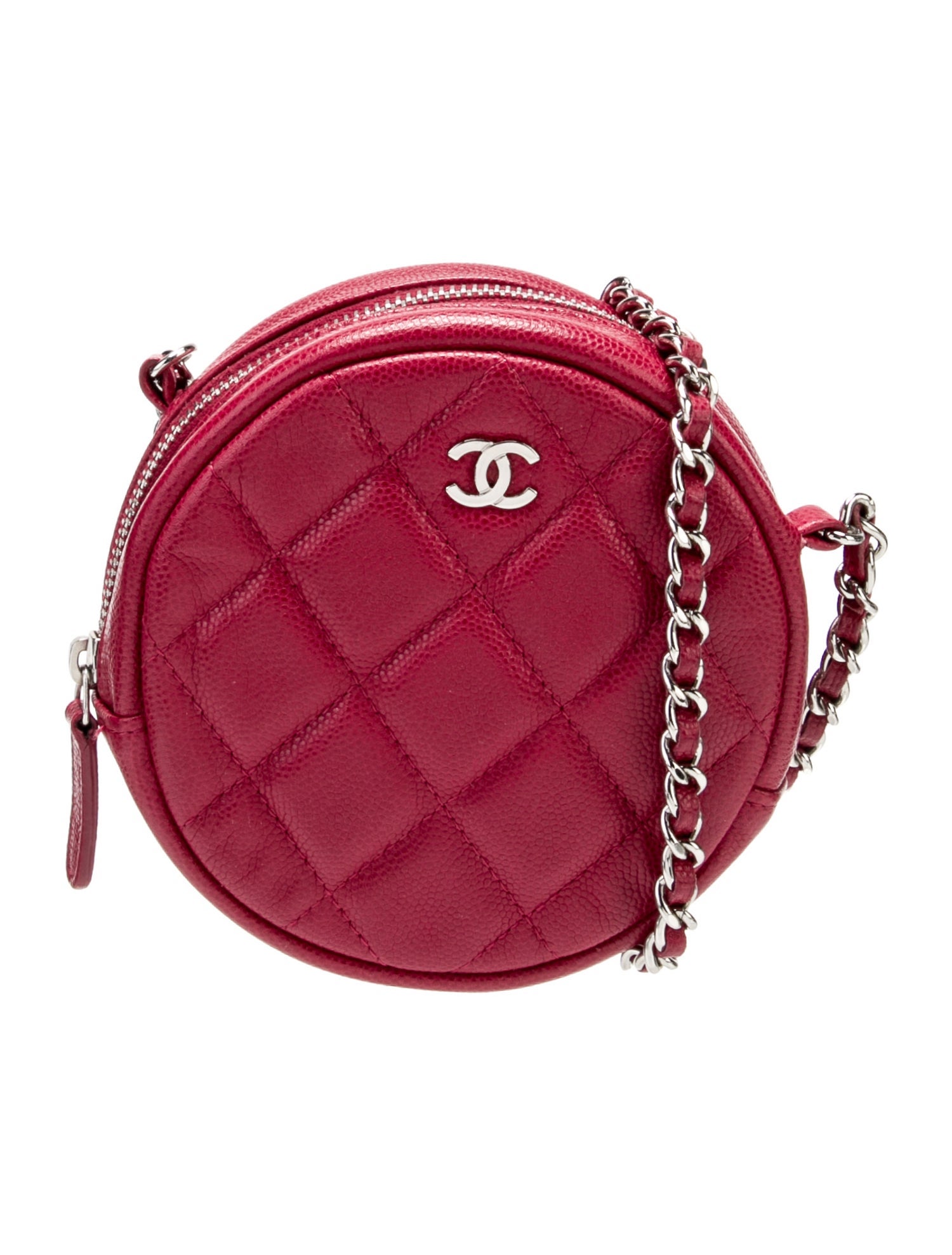 Chanel Quilted Round Clutch w/ Chain