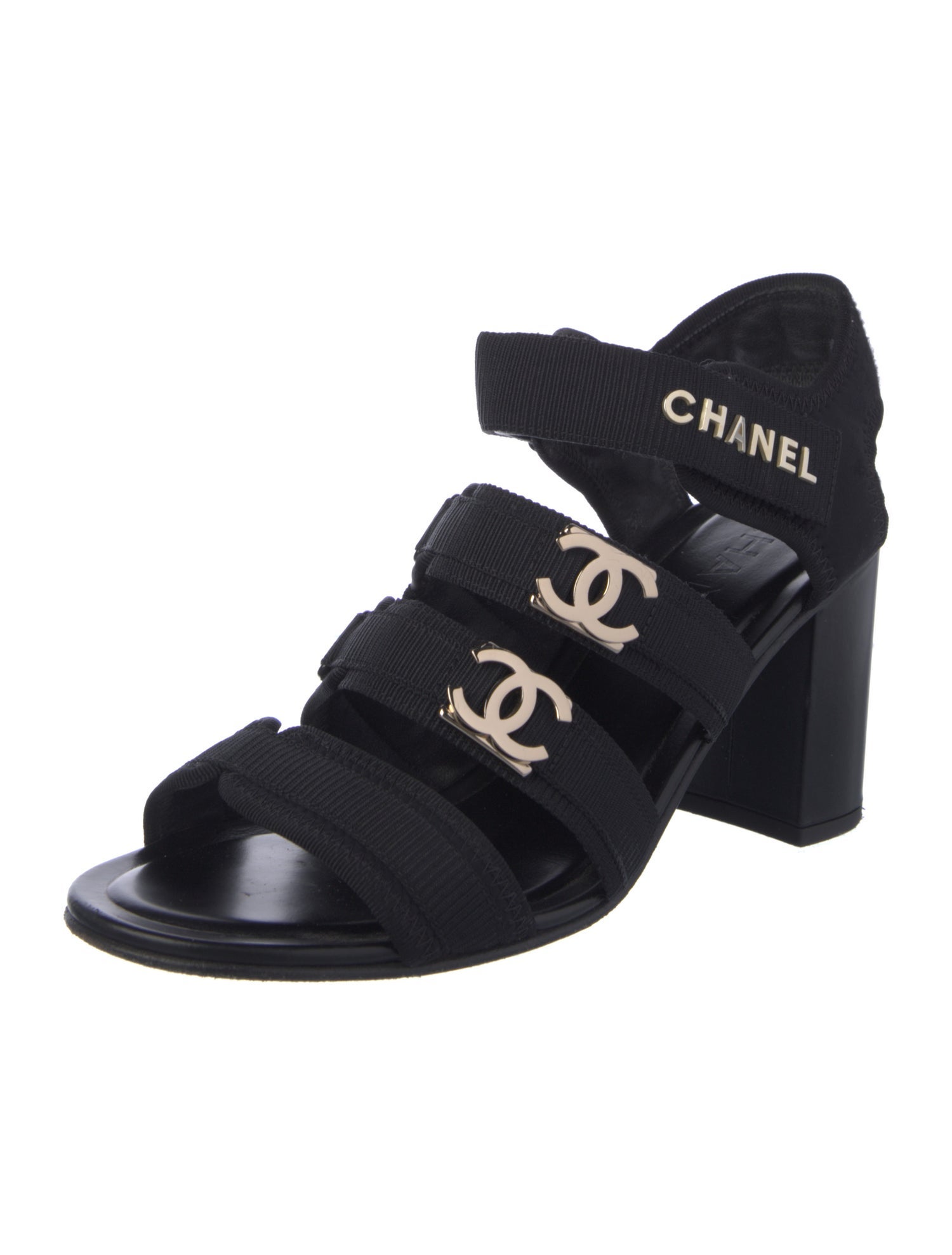Chanel 2023 Interlocking CC Logo Slingback Sandals
