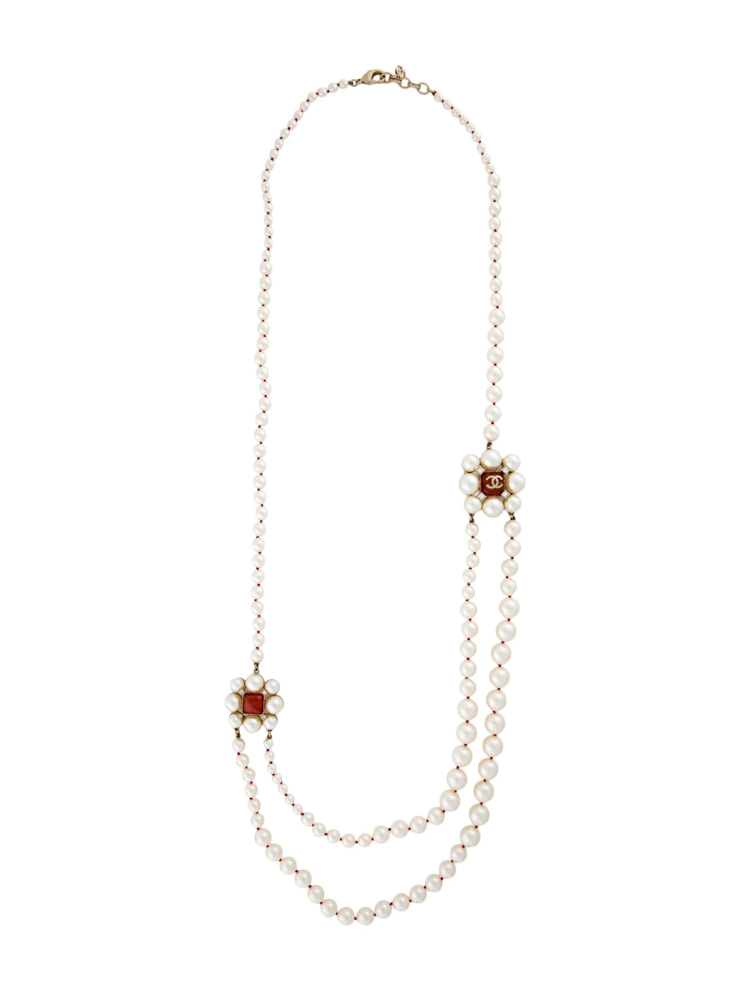 Chanel Faux Pearl, Gripoix & Strass Multistrand Necklace