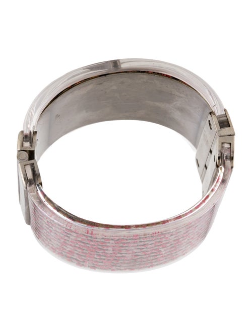 Chanel Resin & Tweed CC Cuff Bracelet
