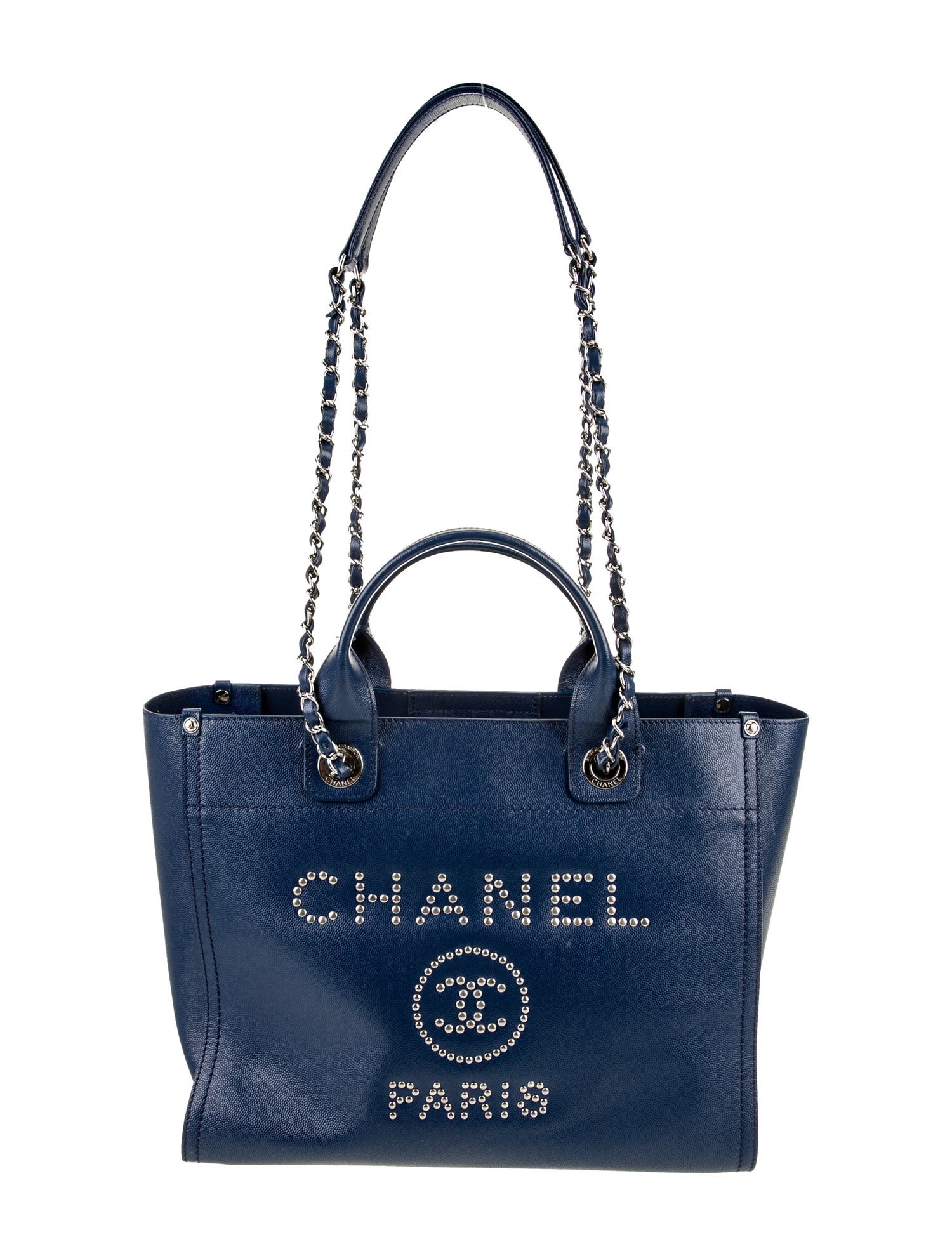Chanel Caviar Small Studded Deauville Tote