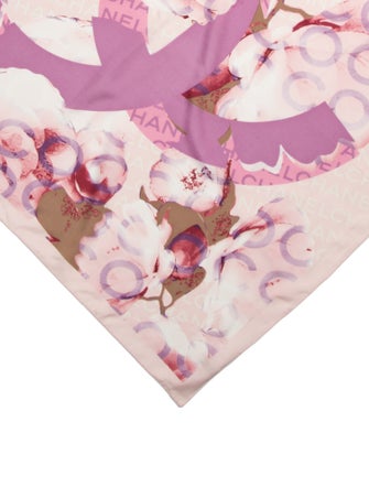 Chanel Silk Interlocking CC Logo Scarf