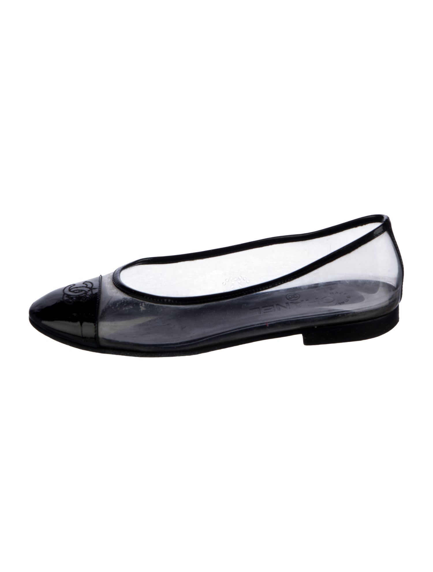Chanel Interlocking CC Logo PVC Ballet Flats