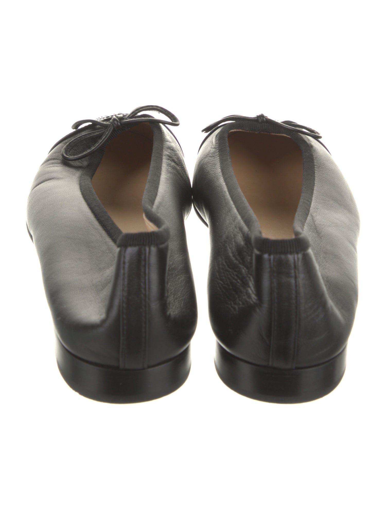 Chanel Interlocking CC Logo Leather Ballet Flats