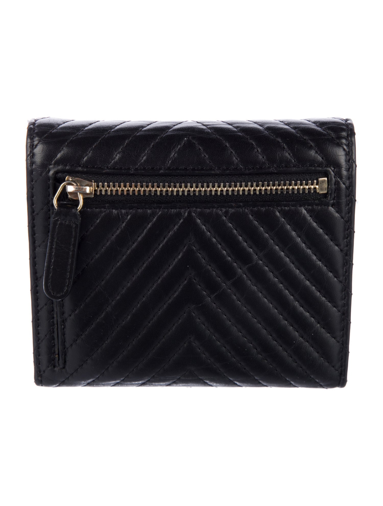Chanel 2016-2017 Chevron Compact Wallet