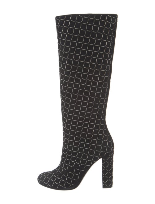 Chanel Interlocking CC Logo Suede Boots