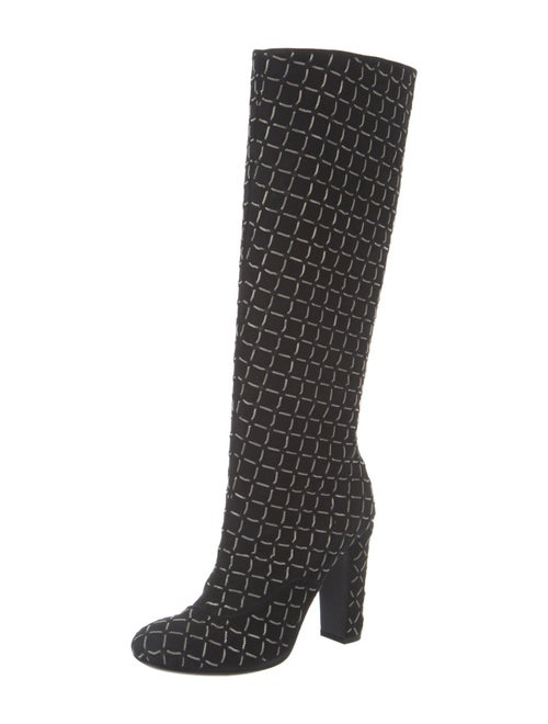 Chanel Interlocking CC Logo Suede Boots