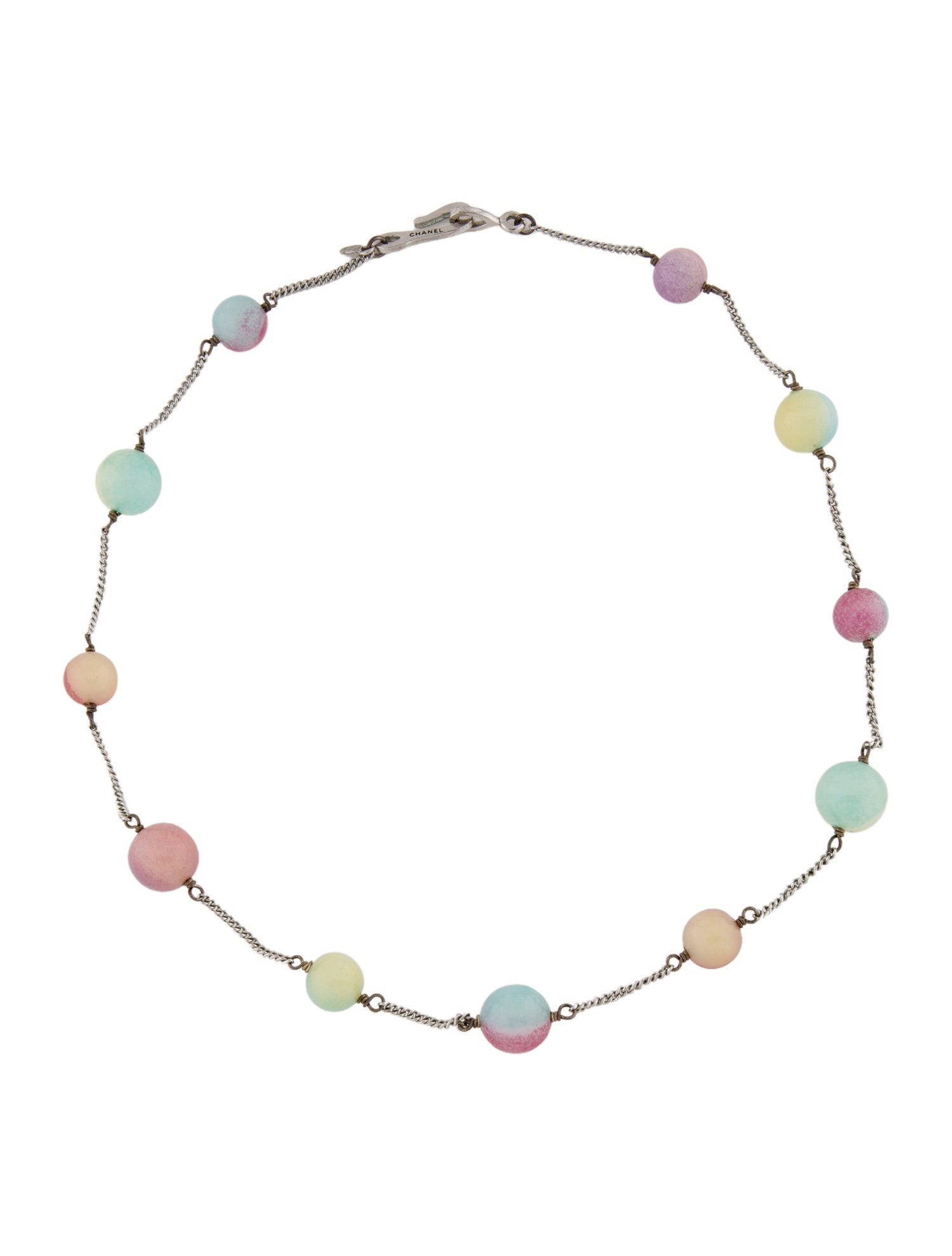 Chanel Vintage Glass Bead Station Necklace