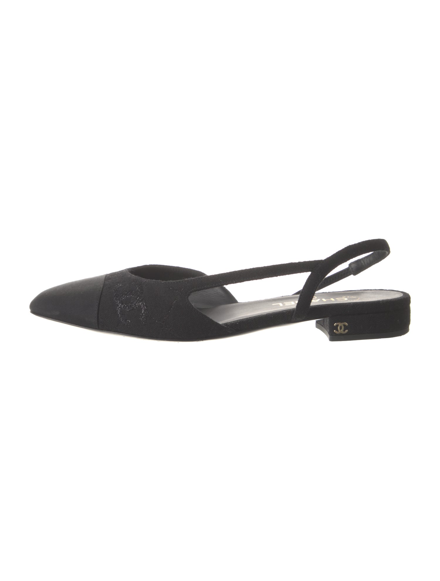 Chanel 2024 Interlocking CC Logo Slingback Flats