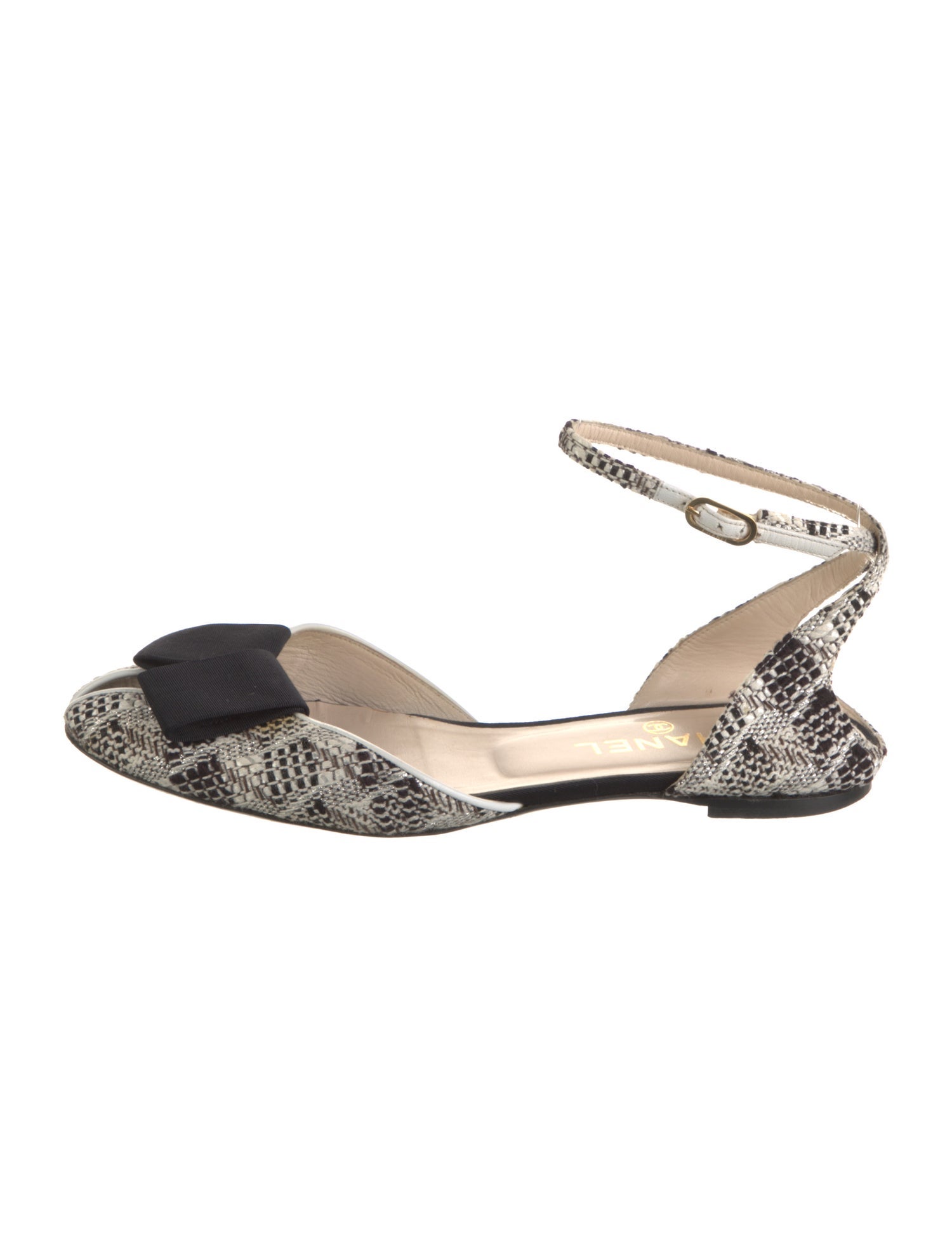 Chanel Tweed Printed D'Orsay Flats