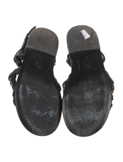 Chanel Interlocking CC Logo Chain-Link Accents Gladiator Sandals