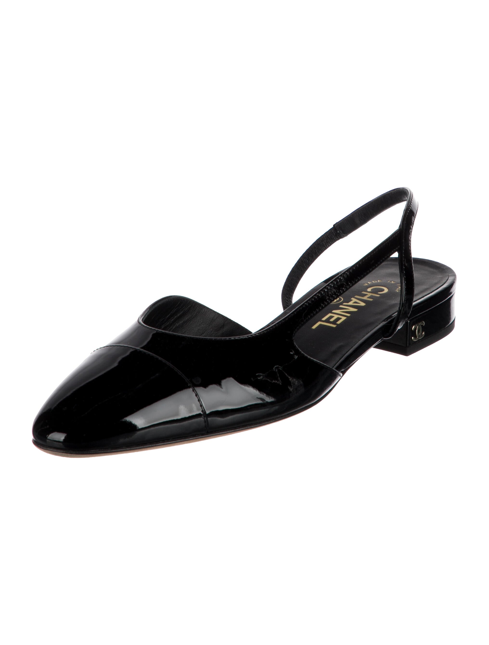 Chanel 2022 Interlocking CC Logo Slingback Flats