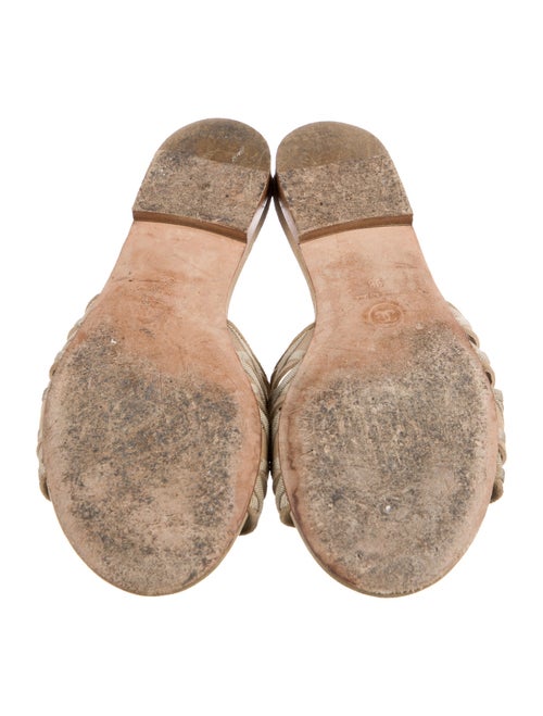 Chanel Interlocking CC Logo Suede Slides