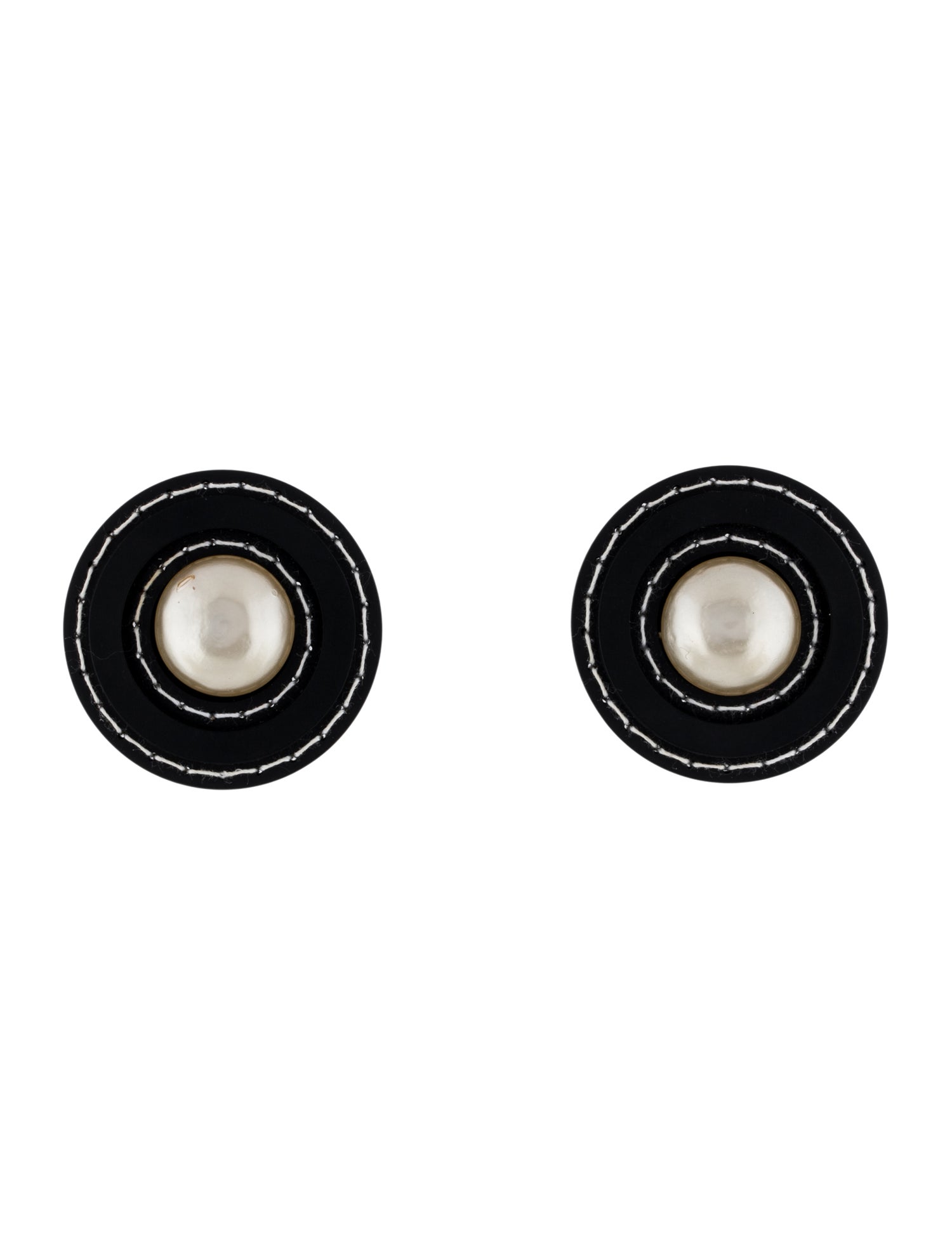Chanel Vintage Faux Pearl & Resin Clip-On Earrings