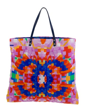 Chanel Geometric CC Nylon Tote w/ Pouch