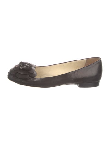 Chanel Flats Interlocking CC Logo Leather Ballet IT 37 | 7