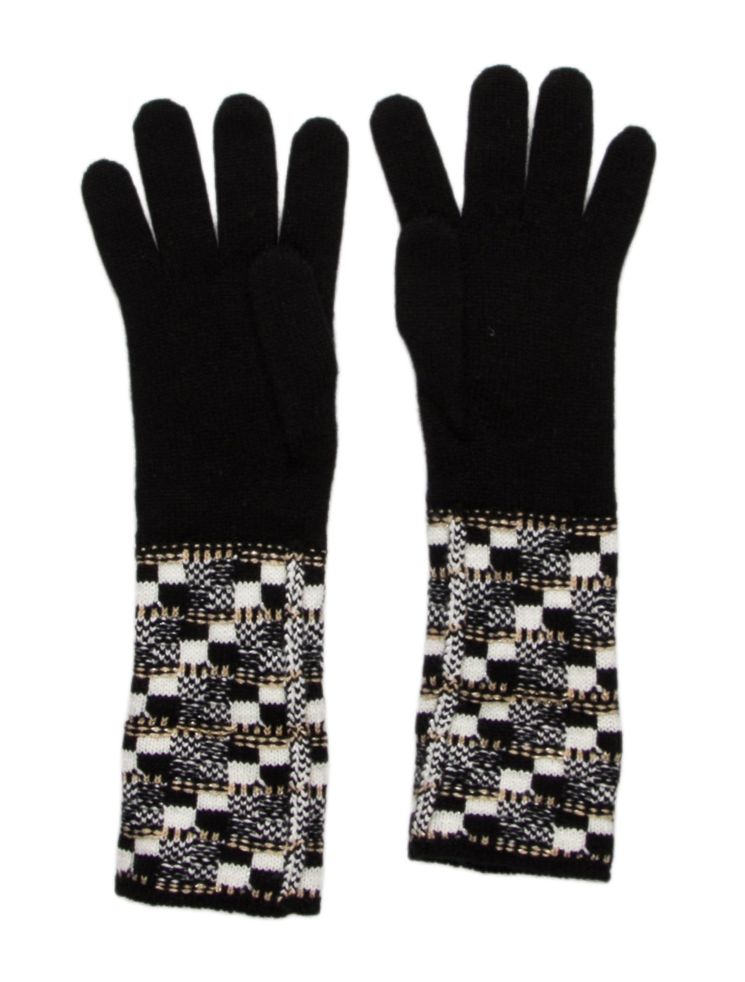 Chanel CC Logo Metallic Gloves w/Tags