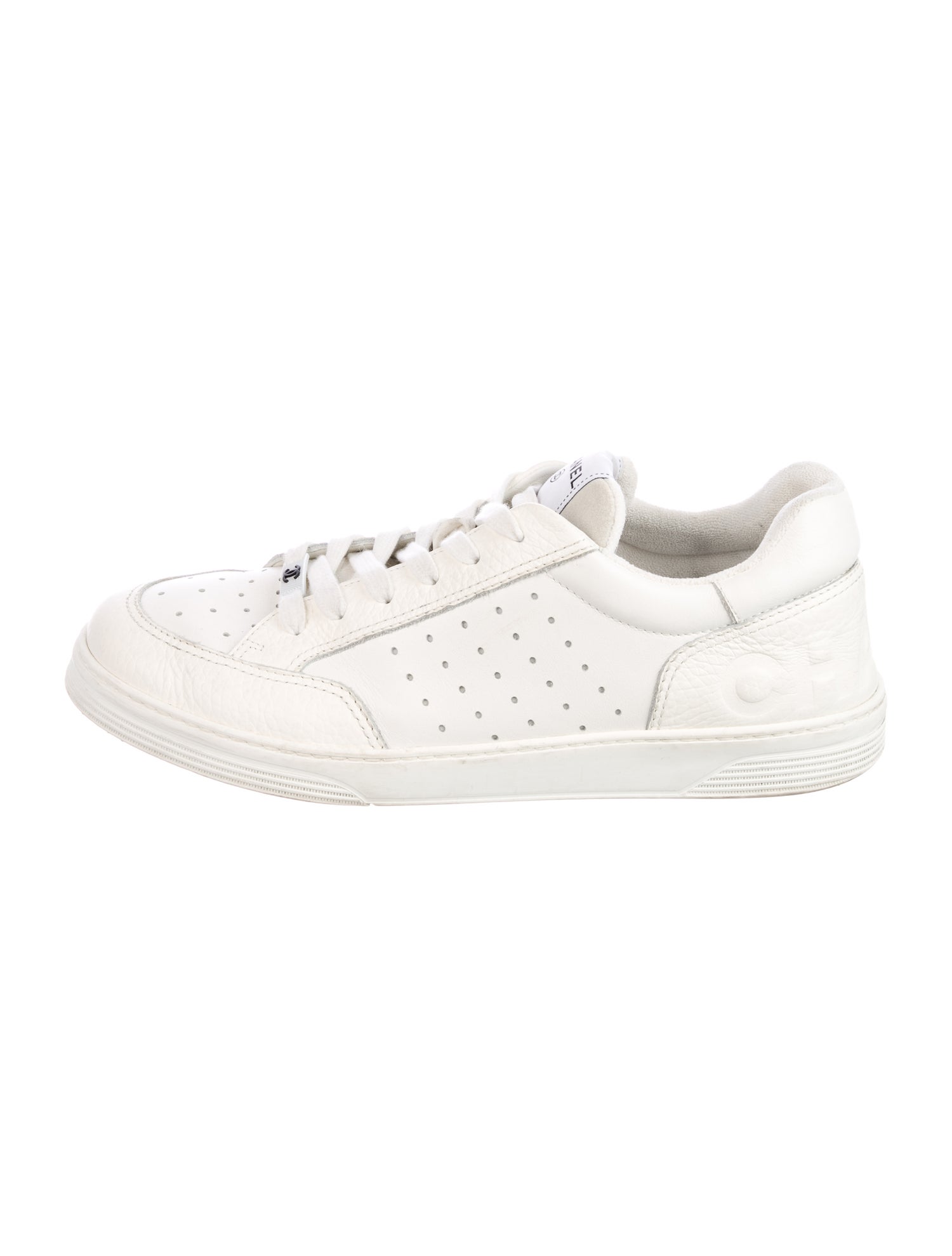 Chanel Interlocking CC Logo Leather Sneakers