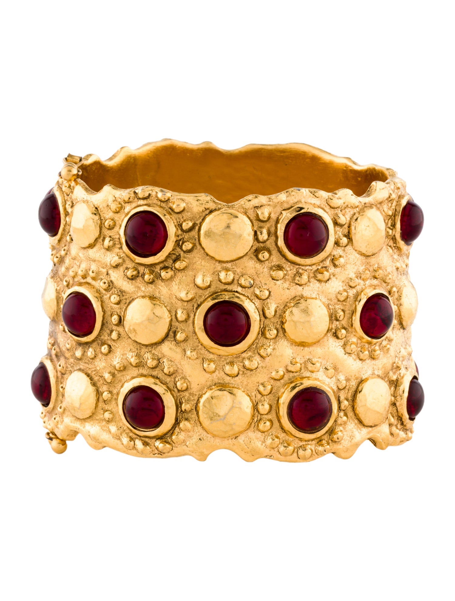 Chanel Vintage Gripoix Studded Hinged Bangle