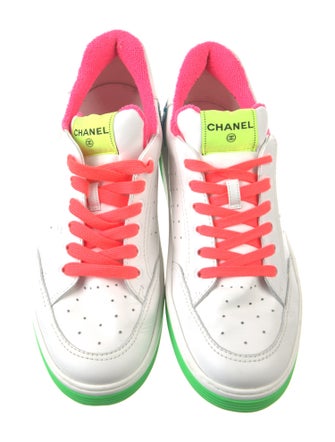 Chanel Interlocking CC Logo Leather Sneakers