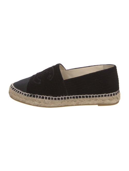 Chanel Interlocking CC Logo Velvet Espadrilles