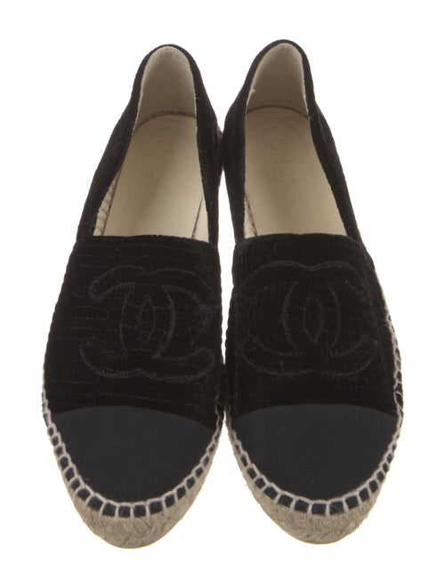 Chanel Interlocking CC Logo Velvet Espadrilles