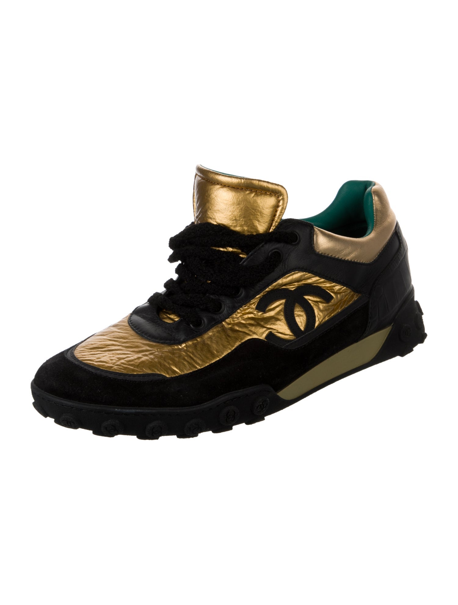 Chanel Suede Printed Sneakers