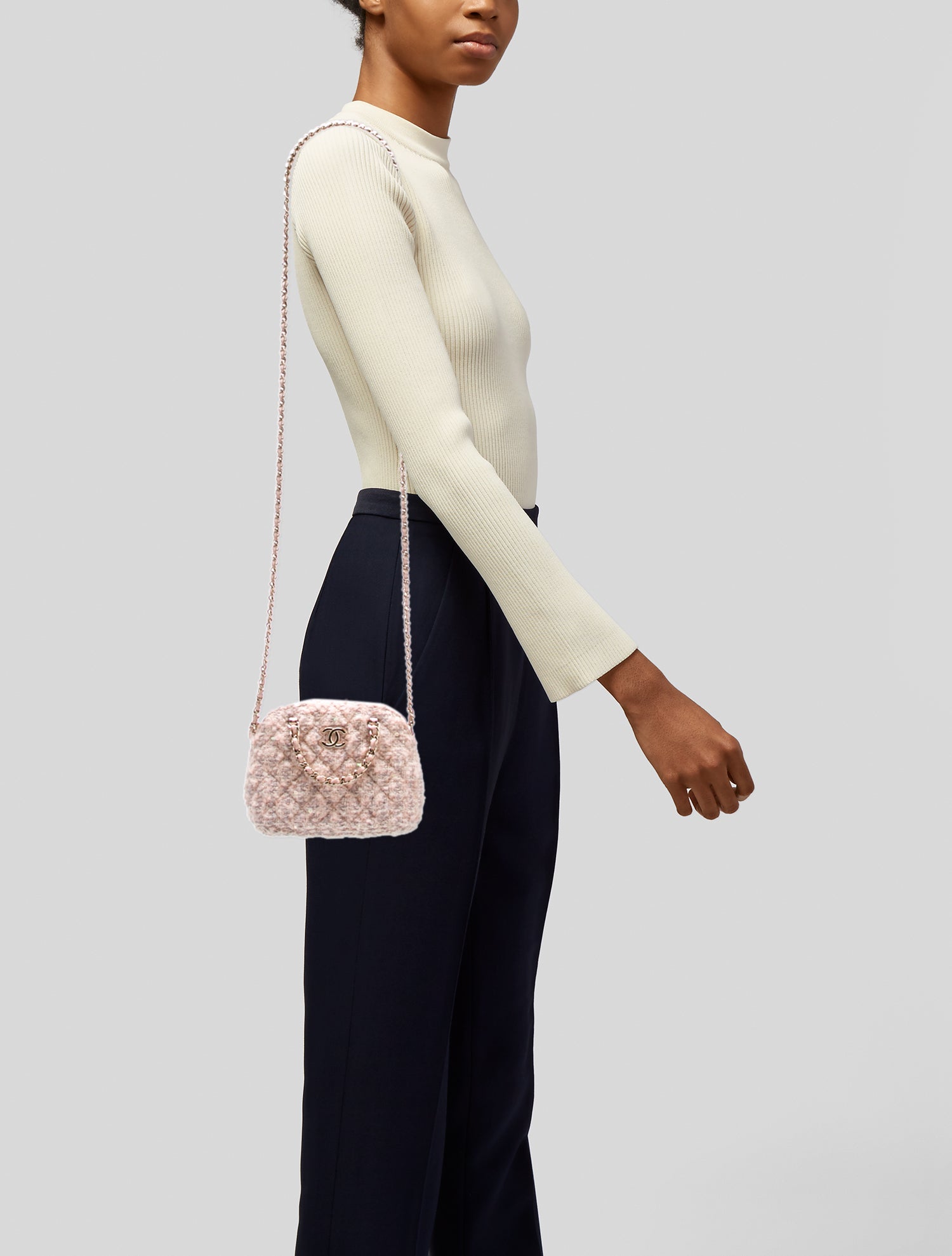 Chanel Fantasy Tweed Coco Clutch w/ Chain