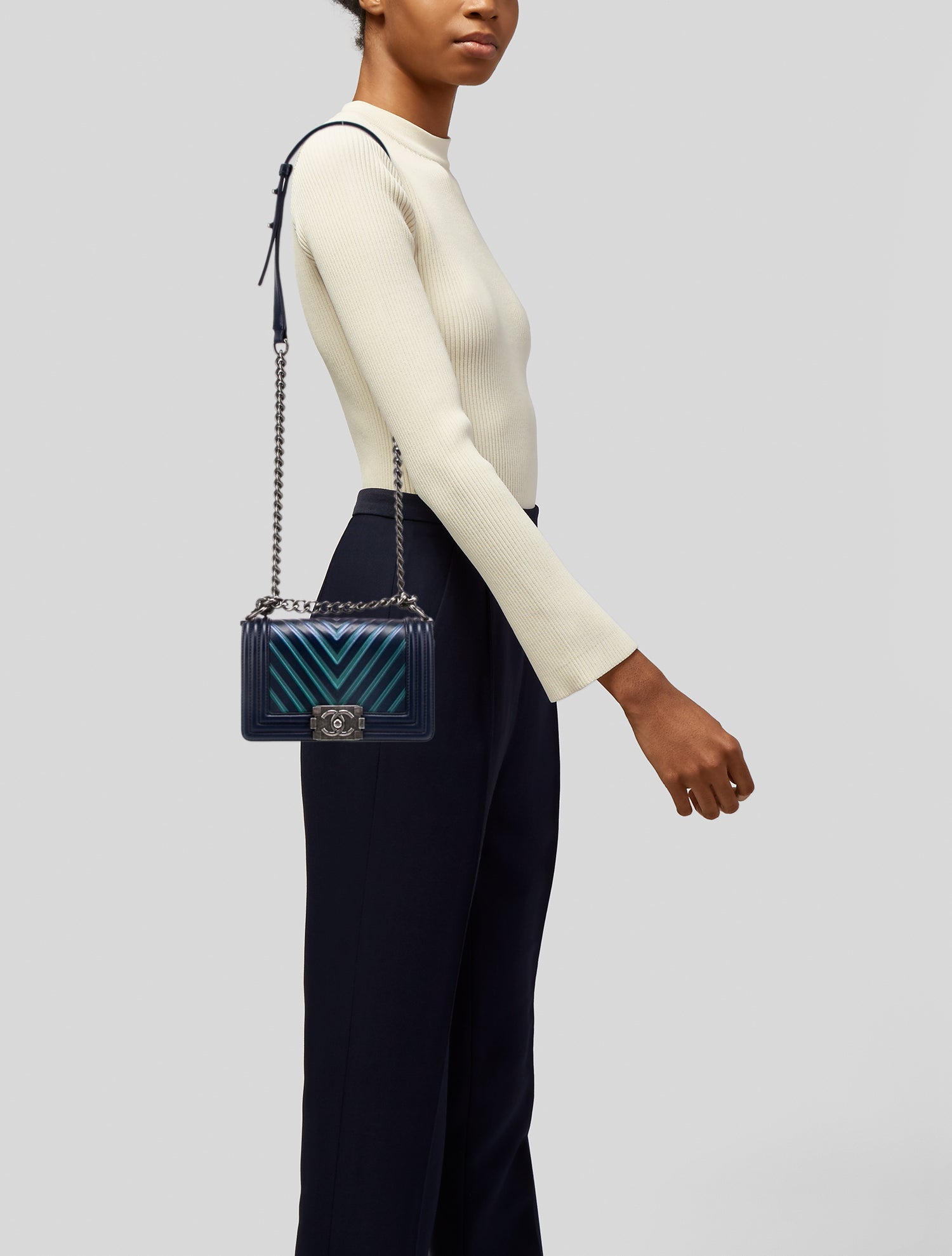 Chanel Iridescent Chevron Small Boy Bag