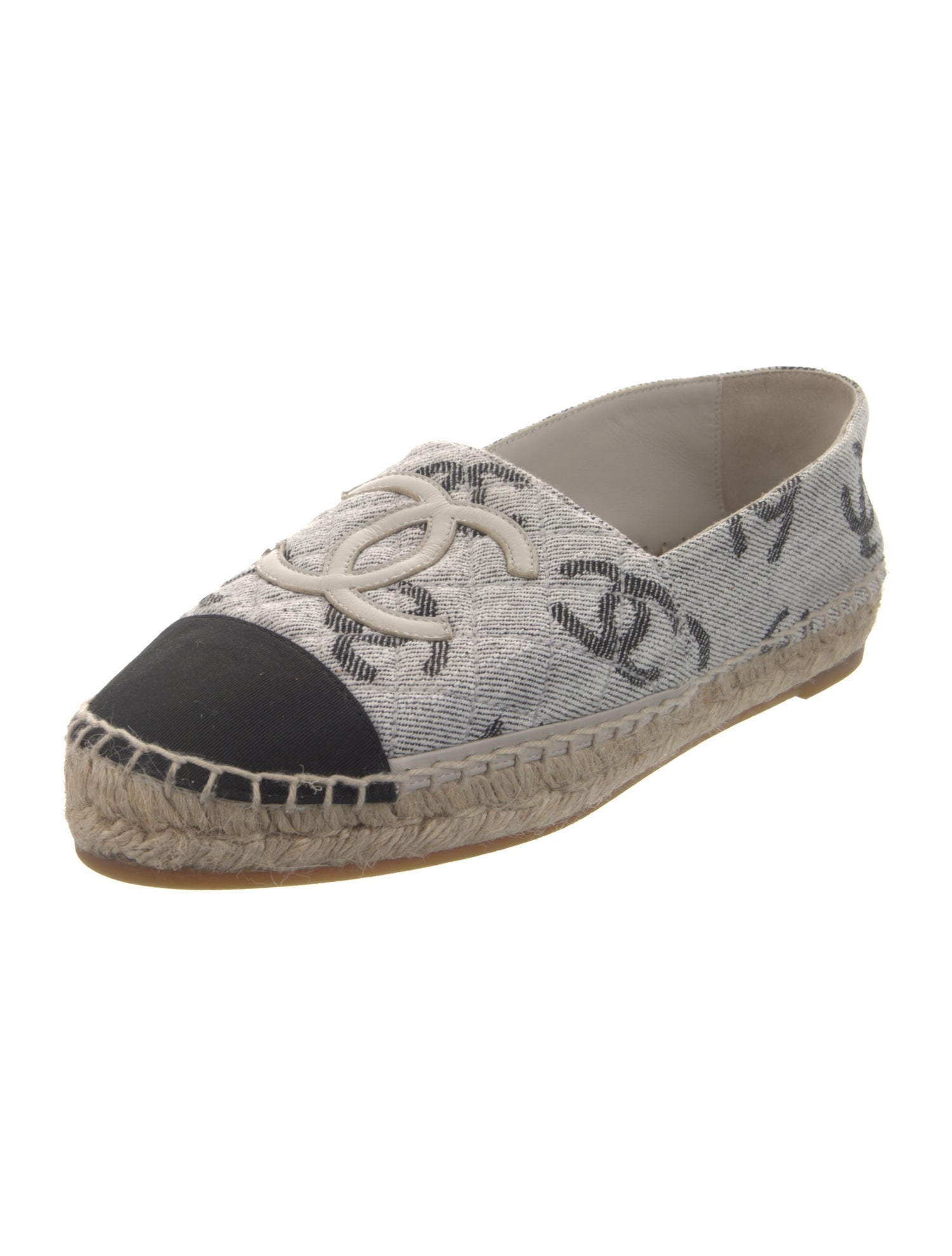 Chanel Interlocking CC Logo Denim Espadrilles