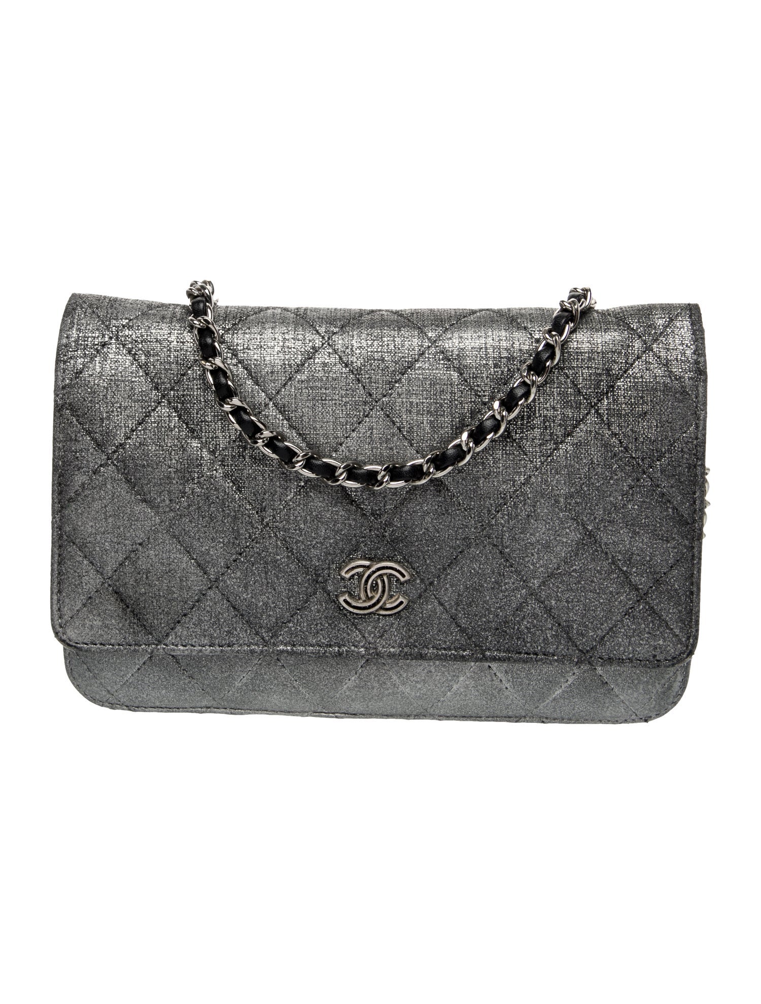 Chanel Metallic Quilted Wallet On Chain
