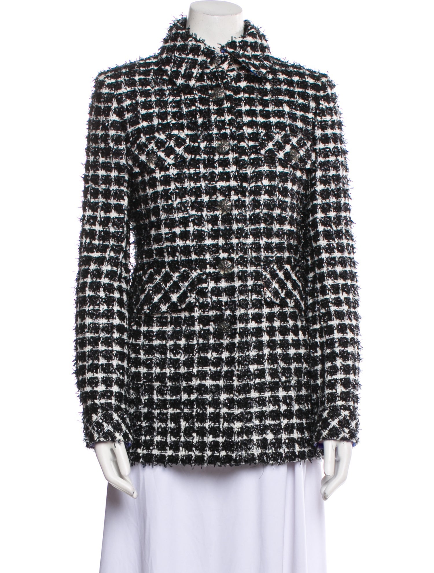 Chanel 2020 Houndstooth Print Evening Jacket