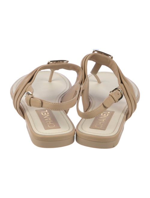 Chanel 2023 Interlocking CC Logo T-Strap Sandals