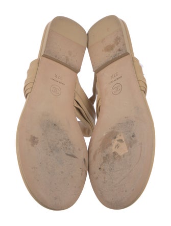 Chanel 2023 Interlocking CC Logo T-Strap Sandals